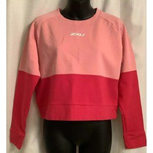 2XU Women Pink Color Block Sweatshirt S